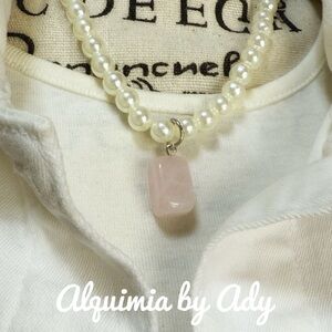 PEARL AND PINK QUARTZ CHOKER NECKLACE